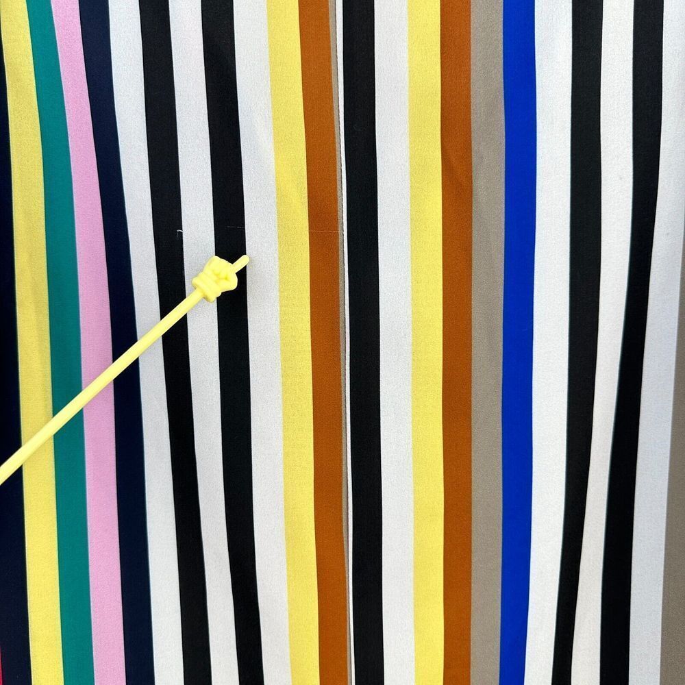 Lena Gabrielle Top Womens M Multi Color Striped High Low Office Contemporary - Picture 9 of 9